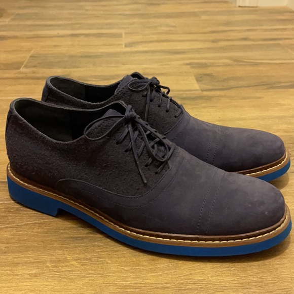 Cole Haan Navy Blue Suede Oxfords Size 10.5